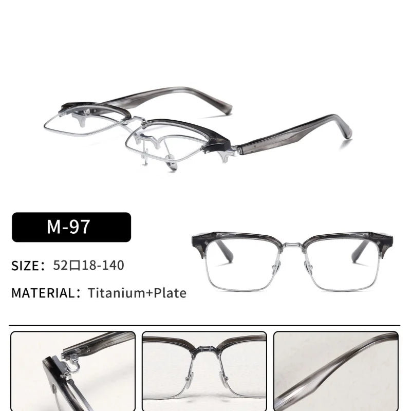 Top Quality M-97 Titanium Foldable Optical Glasses Frame For Men Women Square Prescription Eyeglasses Frame Shades Eyewear