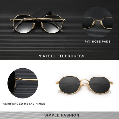 KINGSEVEN UV400 Men‘s Sunglasses Polarized Women Fashion Round Alloy Frame Anti-glare Glassses Classical Eye Protection Eyewear