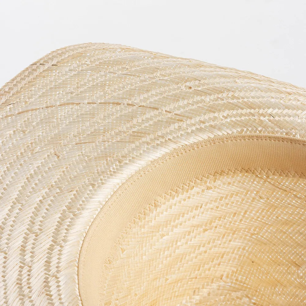 European American Fashion Spring Summer New Leisure Curled Sisal Straw Hat Women Men Panama  azz Cap High Quality Sun Hat Fadora