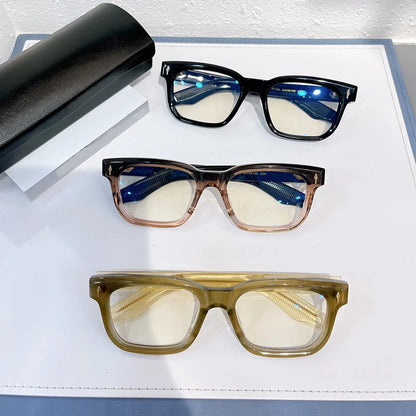 Gafas cuadradas de acetato hechas a mano PLAZA, diseño de moda, de alta calidad, para hombres y mujeres, graduadas, para miopía, gafas ópticas retro