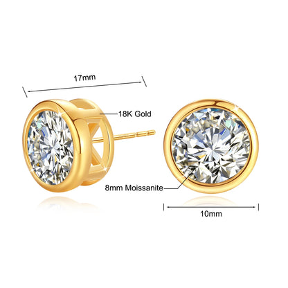 Boucles d'oreilles Szjinao Moissanite en or 18 carats 100 % véritable avec certificat Bijoux de luxe AU750 pour femmes Boucles d'oreilles à tige en or k Cadeaux tendance