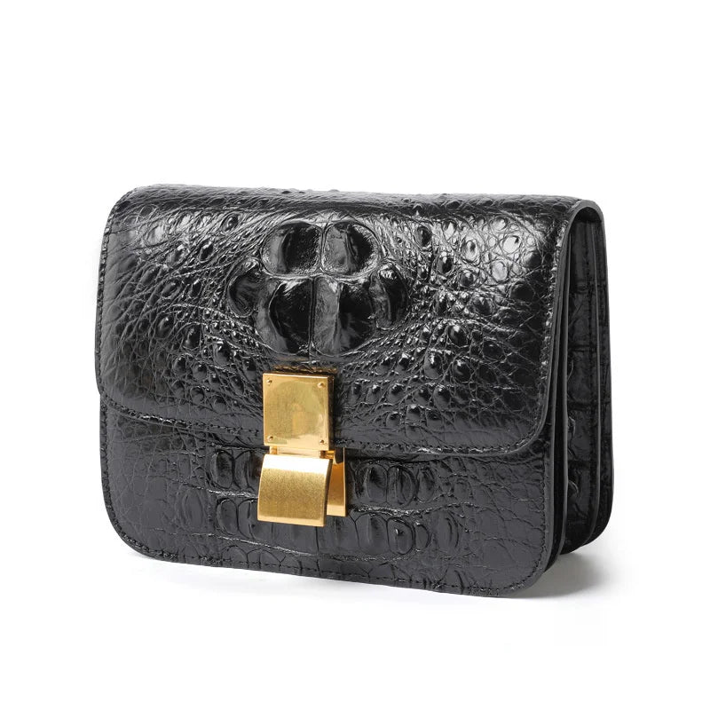 2022 New Crocodile Skin Lady's Shoulder Bag Fashion Genuine Leather Women Messenger Bag Leisure Small Square Bag 45