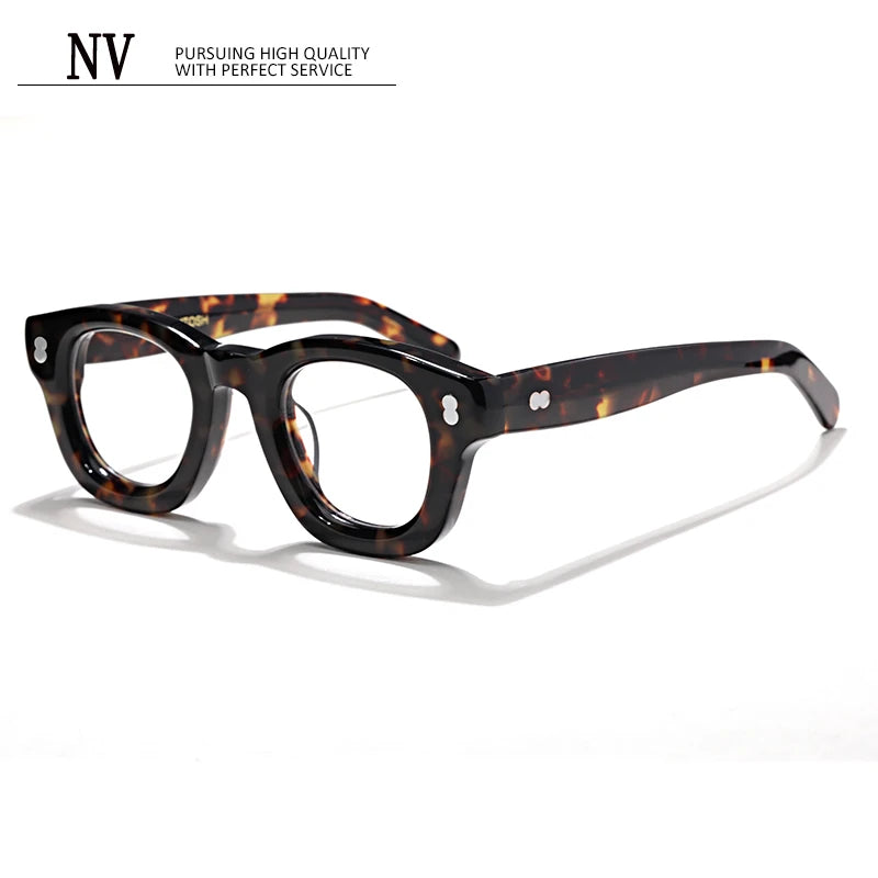 2024 Nuevo estilo Marco grueso Color negro retro Marcos de anteojos de caja pequeña Diseño de marca de acetato atrevido de alta calidad para hombres y mujeres