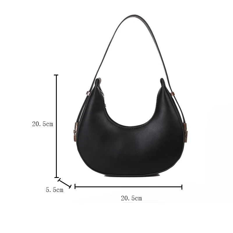 Fashion Luxury Design PU Leather Shoulder Bag Women Small Clutch Handbag Purse Female Underarm Bag Travel Totes