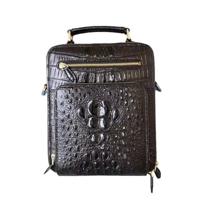 Sac à main pour hommes, crâne de Crocodile thaïlandais, décontracté, Business, peau d'os, épaule à la mode, sac à bandoulière tendance