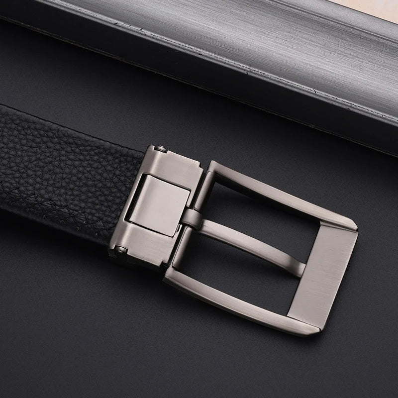 Pierre Cardin Men's Commerce Fashion Genuine Leather Belts Needle buckle waistband for Men Black Belt