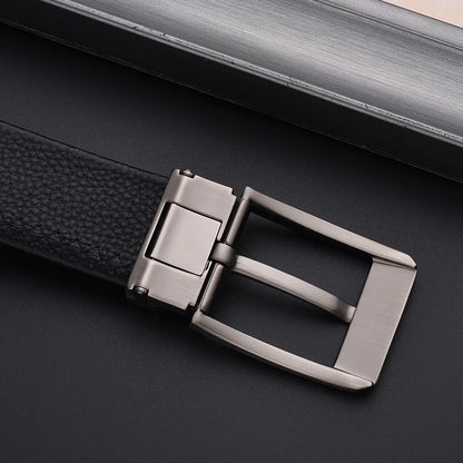 Pierre Cardin Men's Commerce Fashion Genuine Leather Belts Needle buckle waistband for Men Black Belt