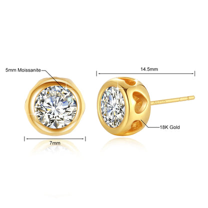 Pendientes de oro de 18 quilates con gema de oro real, moissanita, diamante certificado para mujer, joyería de tendencia 2024, pendientes de oro de 18 quilates de lujo, regalo de boda