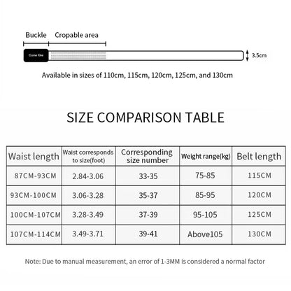 Cinturones ComeKine para hombre, de cuero genuino, con hebilla automática, de alta calidad, para el tiempo libre, regalos para novios y esposos