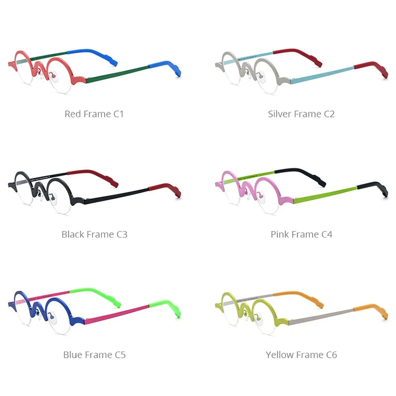 FONEX Pure Titanium Eyeglasses Frame Women 2024 New Men Fashion Small Round Glasses Eyewear F85810