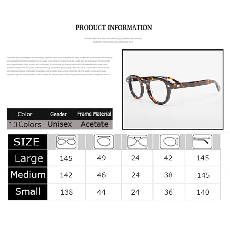 Men's Spectacle Frame Johnny Depp Lemtosh Style Glasses Clear Lens Brand Designer Male Acetate Frame Vintage Eyeglasses