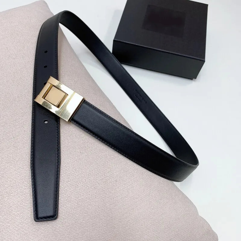 Summer Women's smooth buckle bright leather belt Simple positive leather accessory belt 3.0 full belt for women