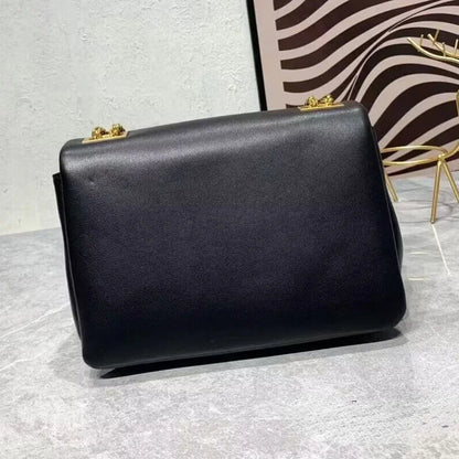 Bolso de mano de diseñador de lujo para mujer, de piel auténtica de primera calidad, grande, con remaches, bandolera, bolso cuadrado con cadena de moda para mujer