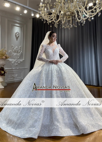 Vestido de novia con apliques de encaje de Amanda Novias NS4756 Pedido personalizado