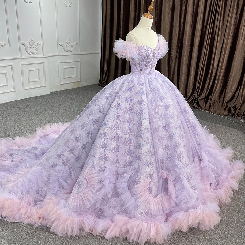 Exquisite Quinceañera Dresses Ball Gown Vestidos De 15 Años Purple Lace Sequined DY6545 Evening Party Dresses Bar Mitzvah