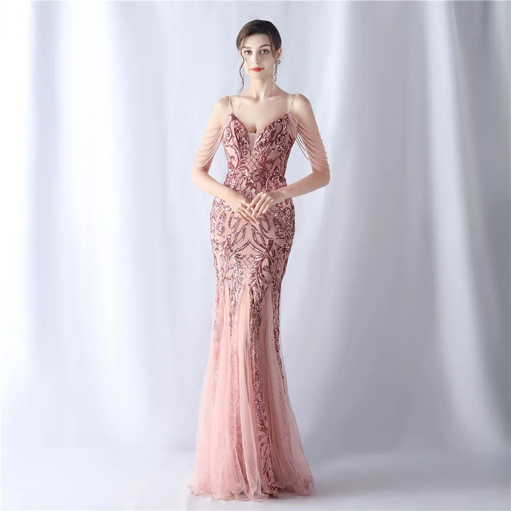 Formal Dresses for Prom Wedding Party Dress Evening Luxury 2023 Elegant Pretty Women's Special Events Long Cocktail Sequin