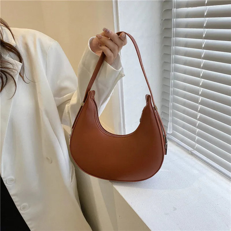 Fashion Luxury Design PU Leather Shoulder Bag Women Small Clutch Handbag Purse Female Underarm Bag Travel Totes