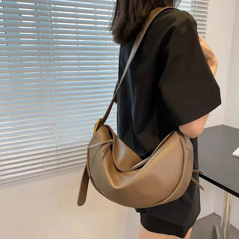 Bolsos cruzados para mujer, bolsos de lujo de gran capacidad, bolsos de hombro suaves y sólidos, bolsos de viaje casuales para mujer, bolsos vintage nuevos