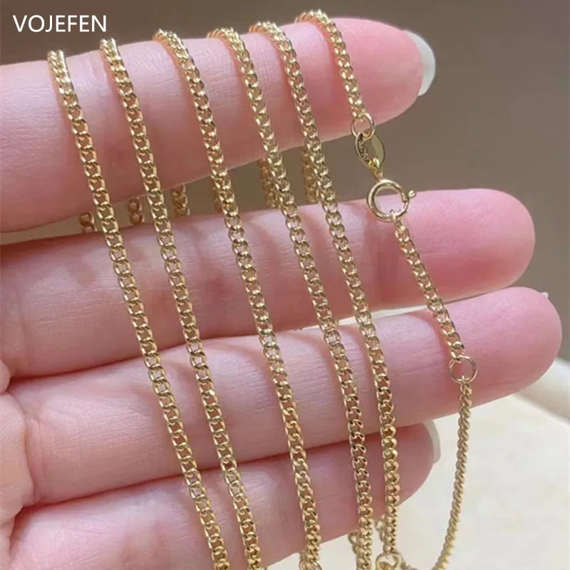 Colliers cubains en or VOJEFEN AU750 Bijoux Collier en or 18 carats Chaînes Ras du cou Miami Links Cou Bijoux fins de luxe certifiés