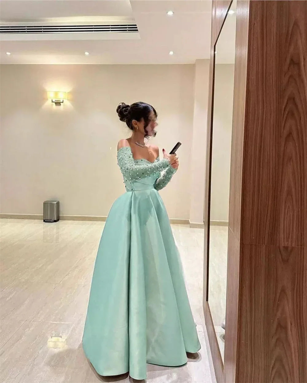 Evening Gown Prom Dress Sweetheart Ball Floor Length Shirred Bead Draped Bespoke Occasion Dresses Saudi Arabia Formal