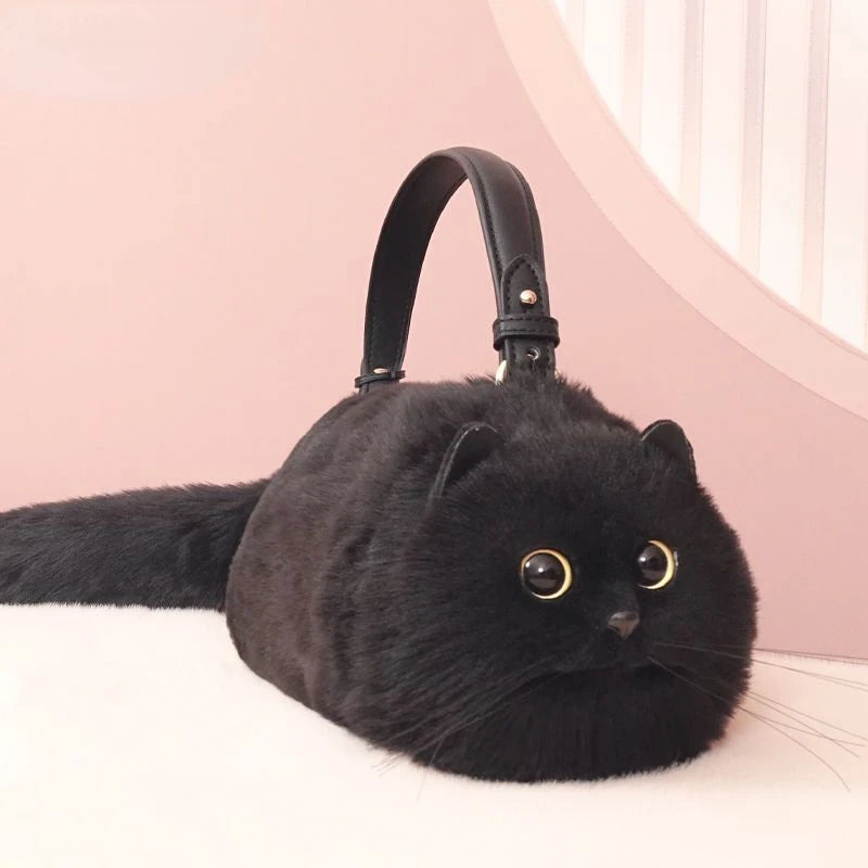 Bolso de hombro Lindo bolso de mano de gato negro Personalizado Nuevo diseño único Bolso pequeño Bolso cruzado Viajes Compras Moda de calle Todo en uno