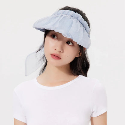 OhSunny New Princess Sun Visor Hat Wide Brim Caps Women Girls Summer UV Protection UPF50+ Mesh Beach Hats for Outdoor