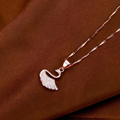 Collier en argent sterling 925 avec pendentif en forme de cygne en or rose pour femme, chaîne de clavicule en zircon, bijoux fins, accessoires romantiques, cadeaux