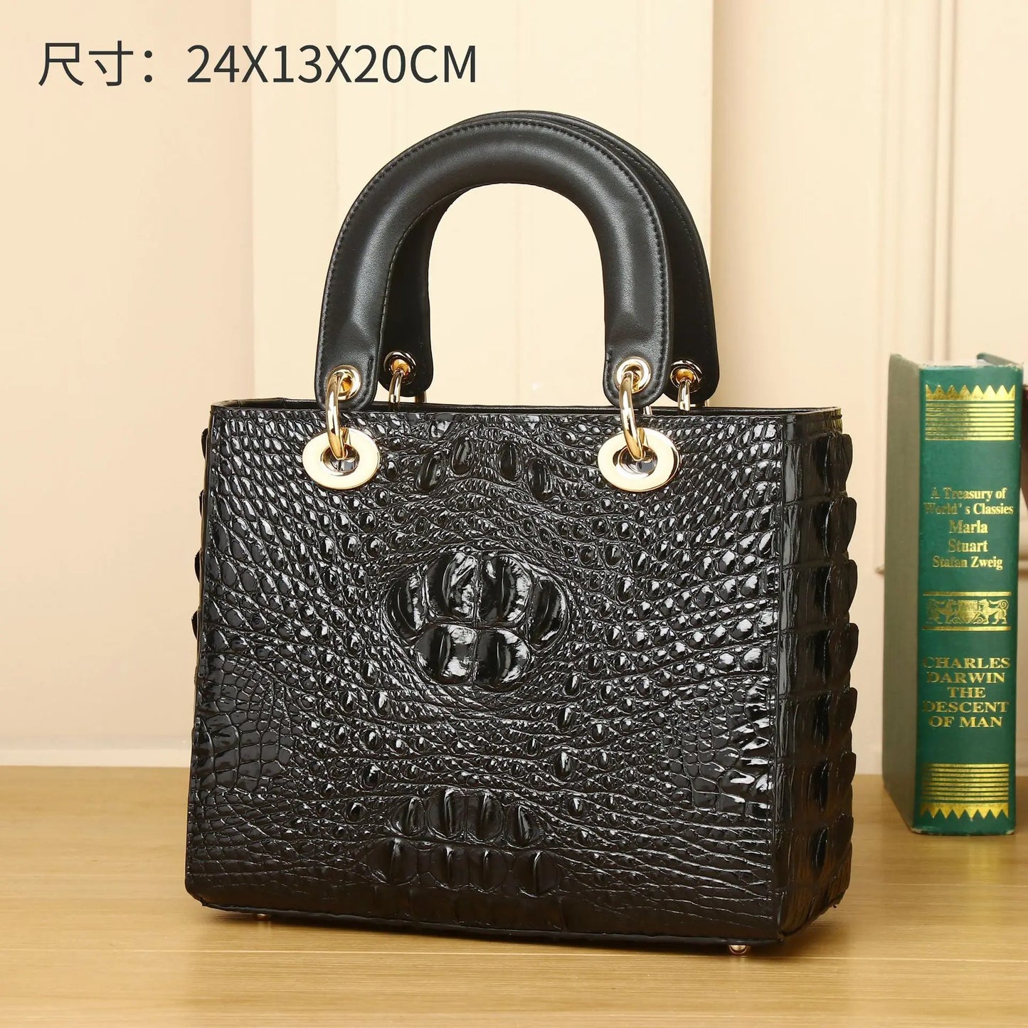 Nouveau sac à main de luxe à motif crocodile pour femme, sac à bandoulière asymétrique en cuir véritable, sac à la mode, sac haut de gamme pour femme