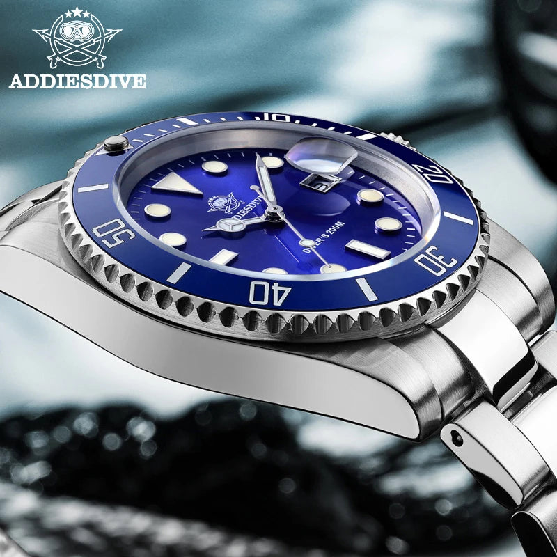 Reloj ADDIESDIVE de acero inoxidable para hombre, reloj de cuarzo para negocios, ocio, estilo europeo y americano, reloj deportivo impermeable para exteriores