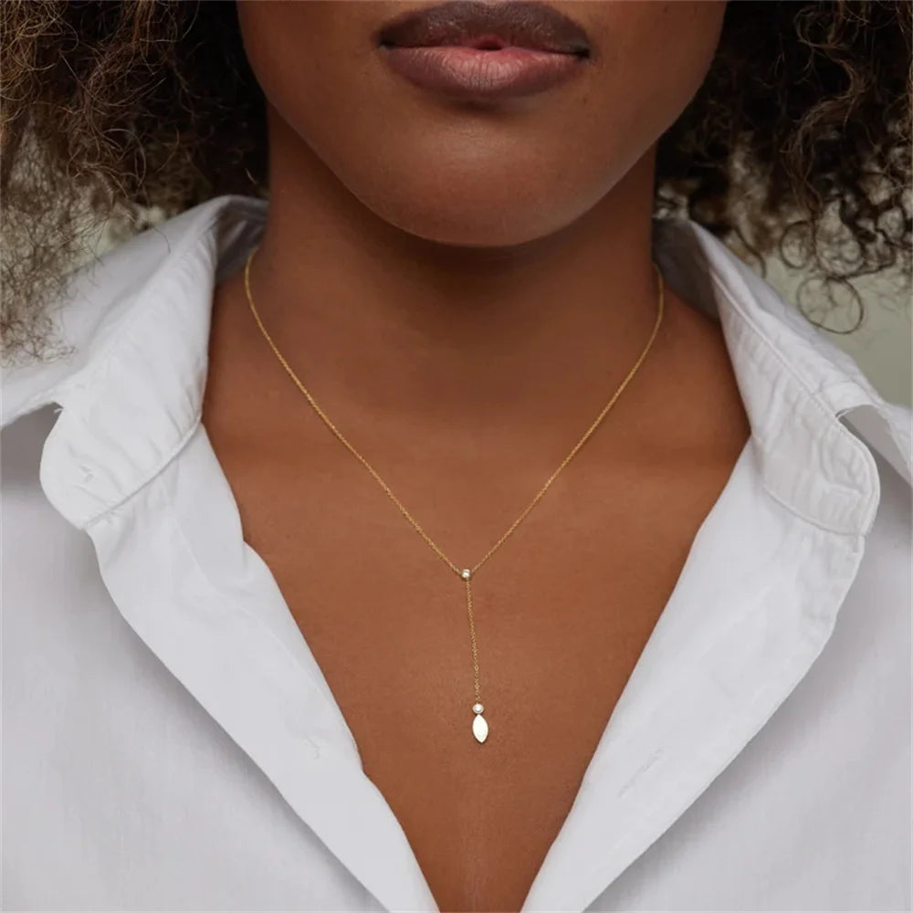 Aide 925 Sterling Silver Three Zirconia Interlocking Pendant Necklace For Women K Gold Chain Simple Elegant Fine Jewelry Gift