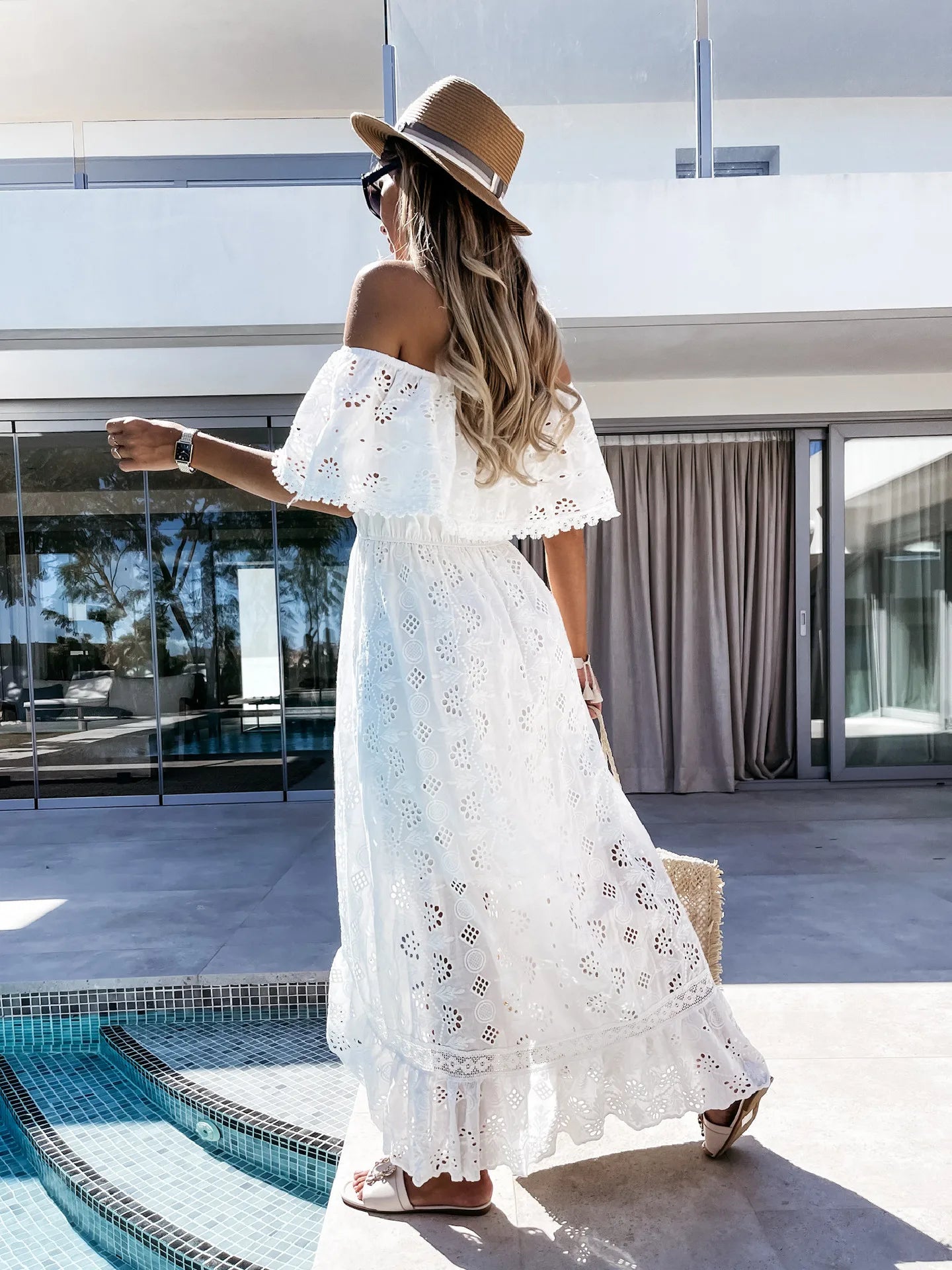 Robe d'été blanche pour femme 2023 Tenues de plage décontractées à la mode Nouvelles robes longues maxi bohème hippie chic élégantes pour soirée