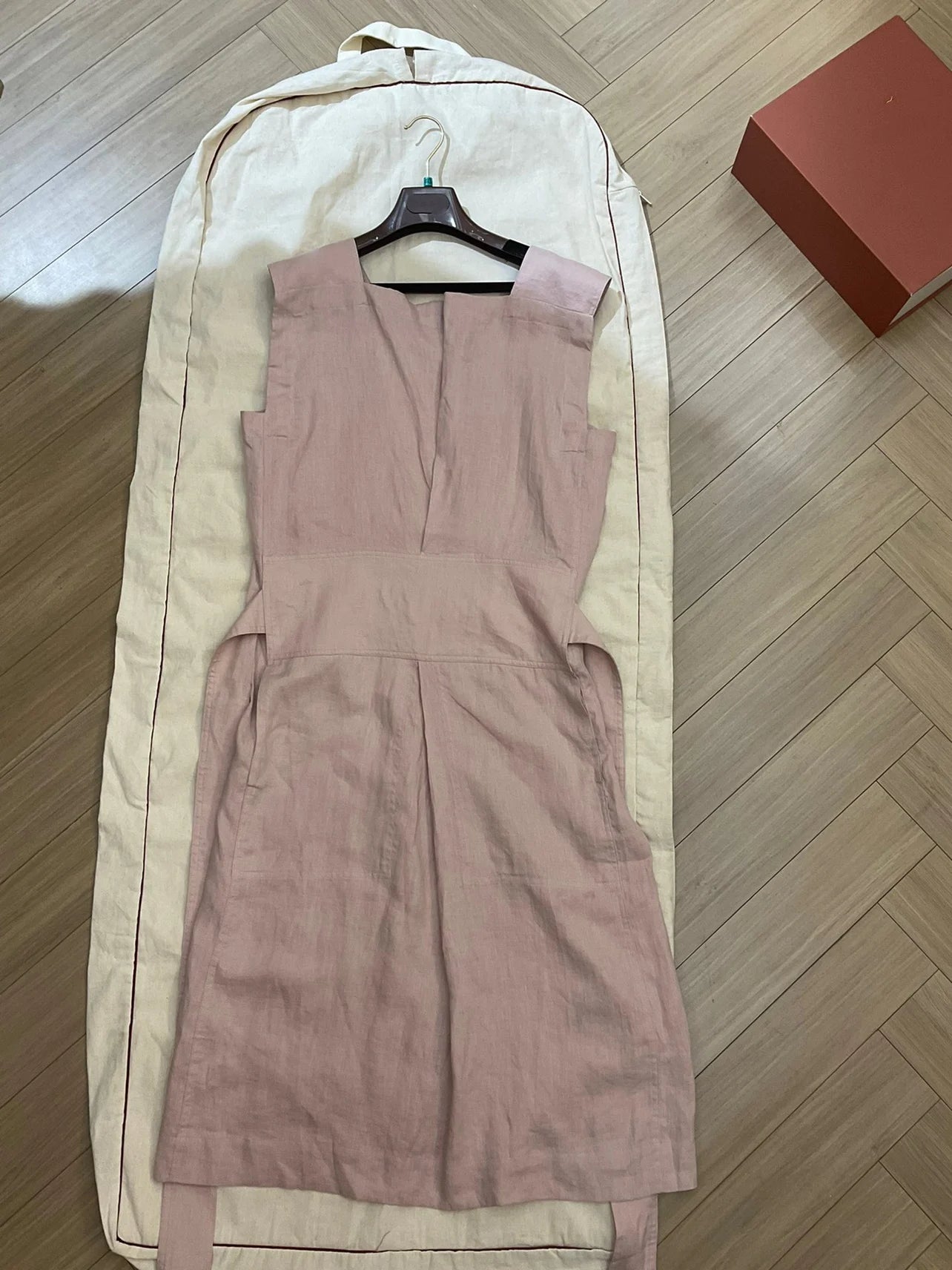 Vestido de verano de lino sin mangas con cintura elegante y falda larga