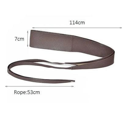 Ceinture pour femme en cuir avec nœud papillon, large, simple, enveloppante, pour manteau, corset, marque de luxe, ceinture