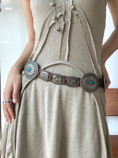 Ceinture à boucle pour femme Y2K Western Cowboy Cowgirl Bohomia