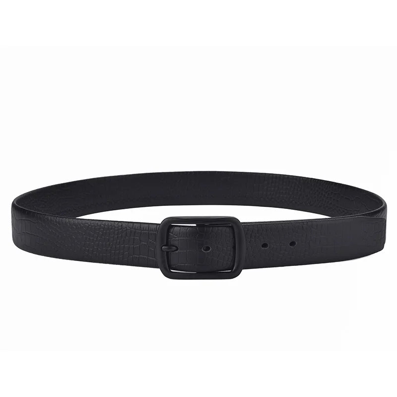 Ceinture en cuir véritable pour homme Pierre Cardin Ceintures pour homme avec boucle aiguille Noir