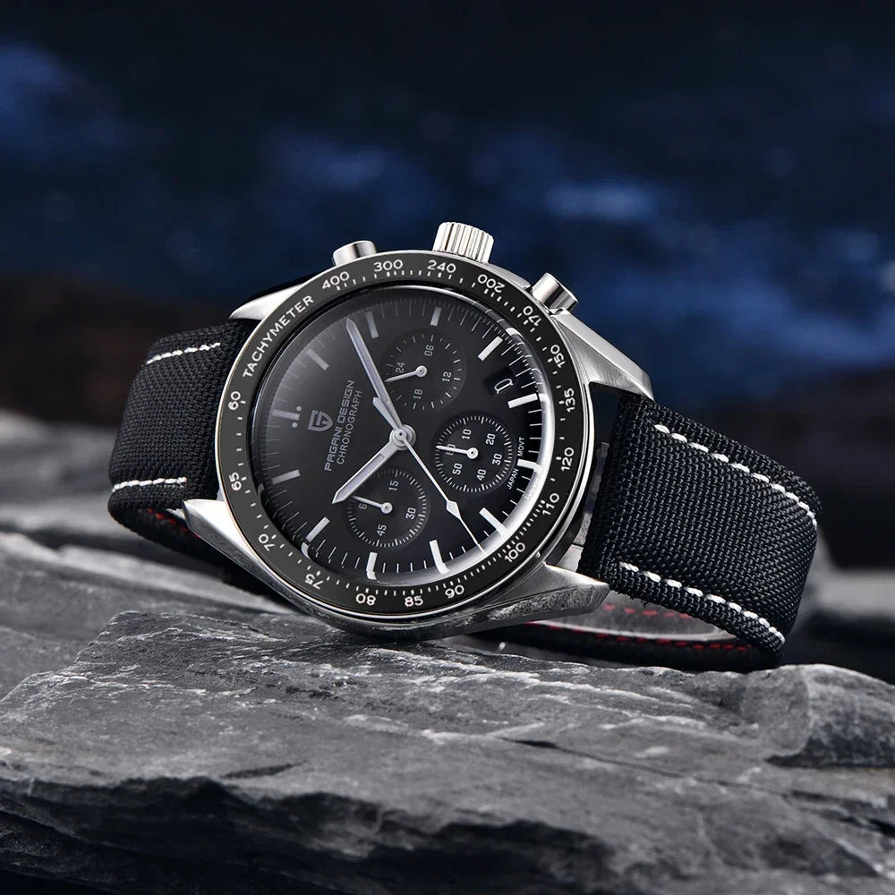 PAGANI DESIGN Moon - Relojes para hombre 2023, marca de lujo, reloj de cuarzo para hombre, cronógrafo, luminoso, con espejo de zafiro, resistente al agua