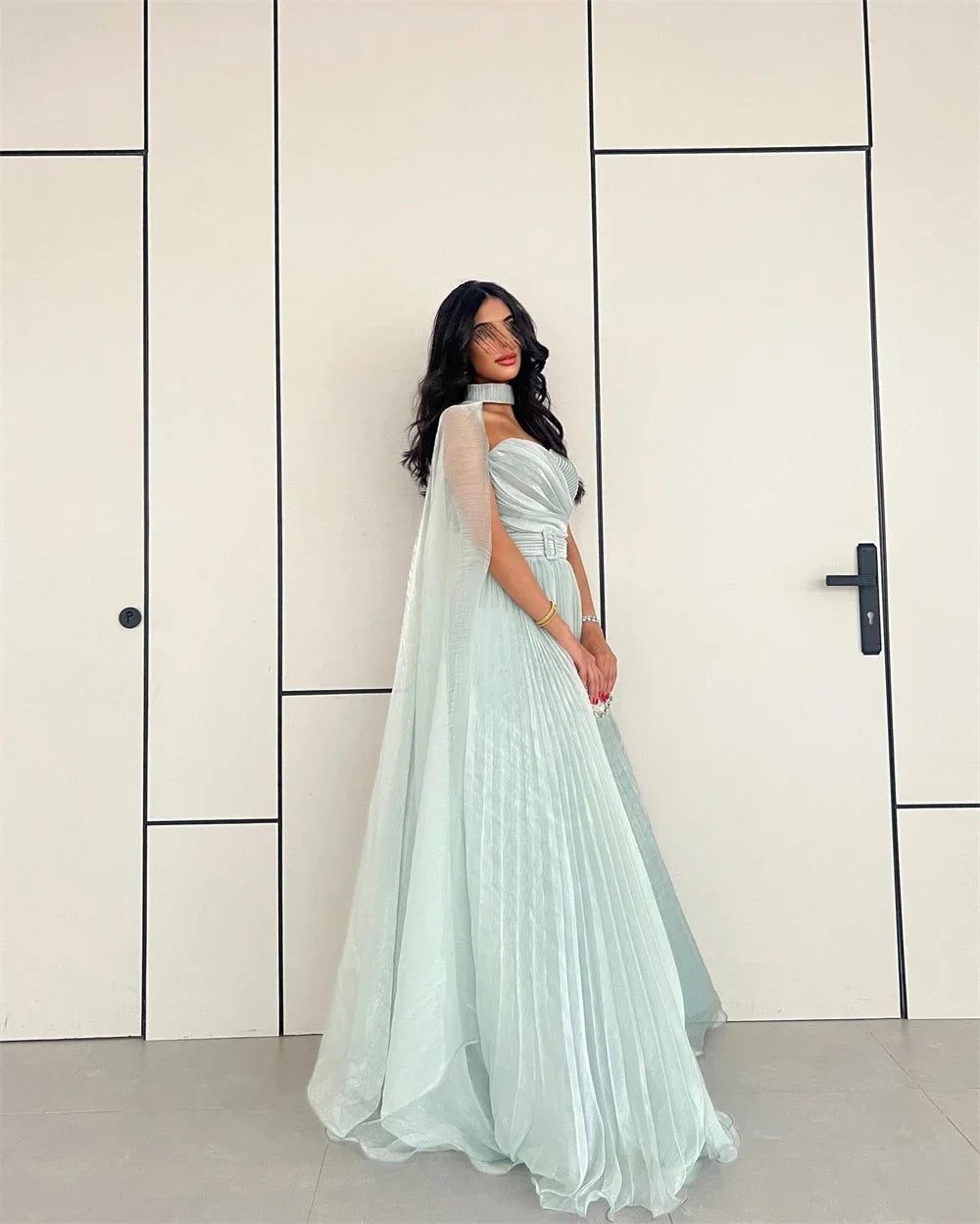 Saudi Arabia Prom Dress Formal Sweetheart A-line Floor Length Skirts Draped Tulle Ruffle Bespoke Occasion Dresses Evening Gown