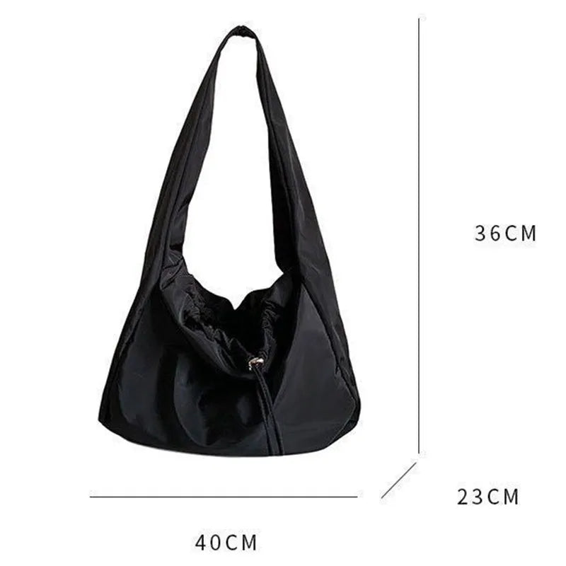 Bolso de mujer nuevo bolso de nailon con cremallera sólida a la moda bolso de hombro suave carteras y bolsos de diseñador de lujo bolso de mano negro