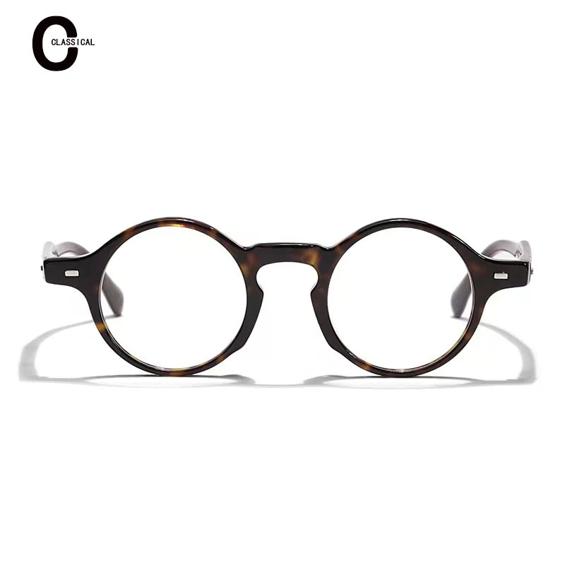 Gafas de lectura con montura de acetato simple y redonda de diseñador 532 para hombres y mujeres que se pueden personalizar con lentes ópticas