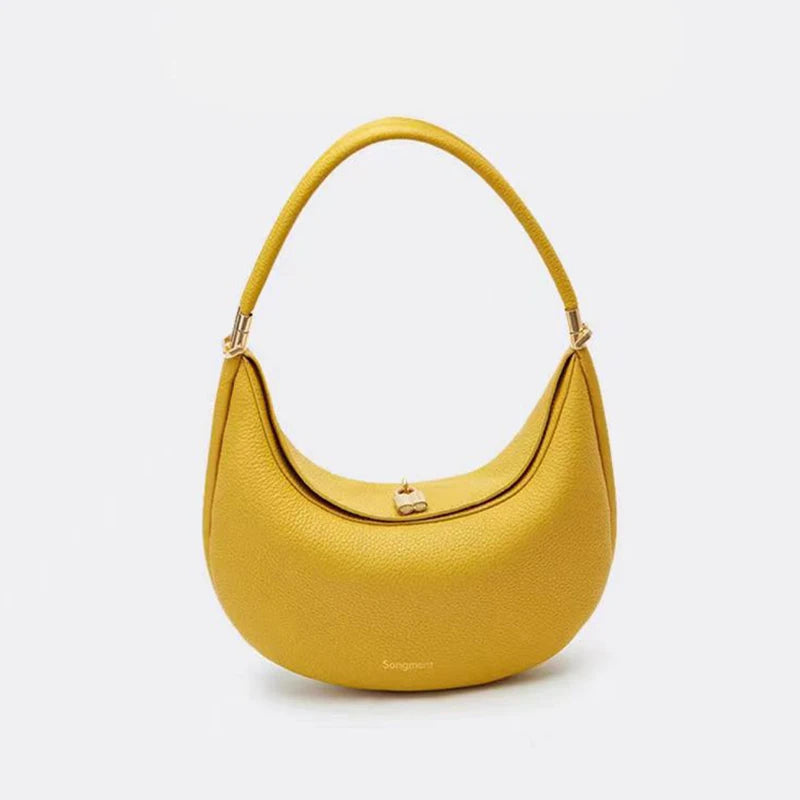 [BXX] Bolso de mano de piel de diseñador para mujer, bandolera de piel de vaca, color liso, portátil, para viaje, 2023, 8AB761