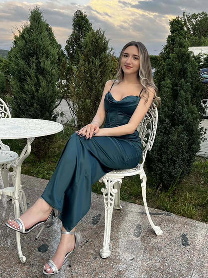 Summer Wedding Guest Dress Women 2023 Bodycon Satin Maxi Dress Long Spaghetti Strap Sexy Prom Evening Party Dresses