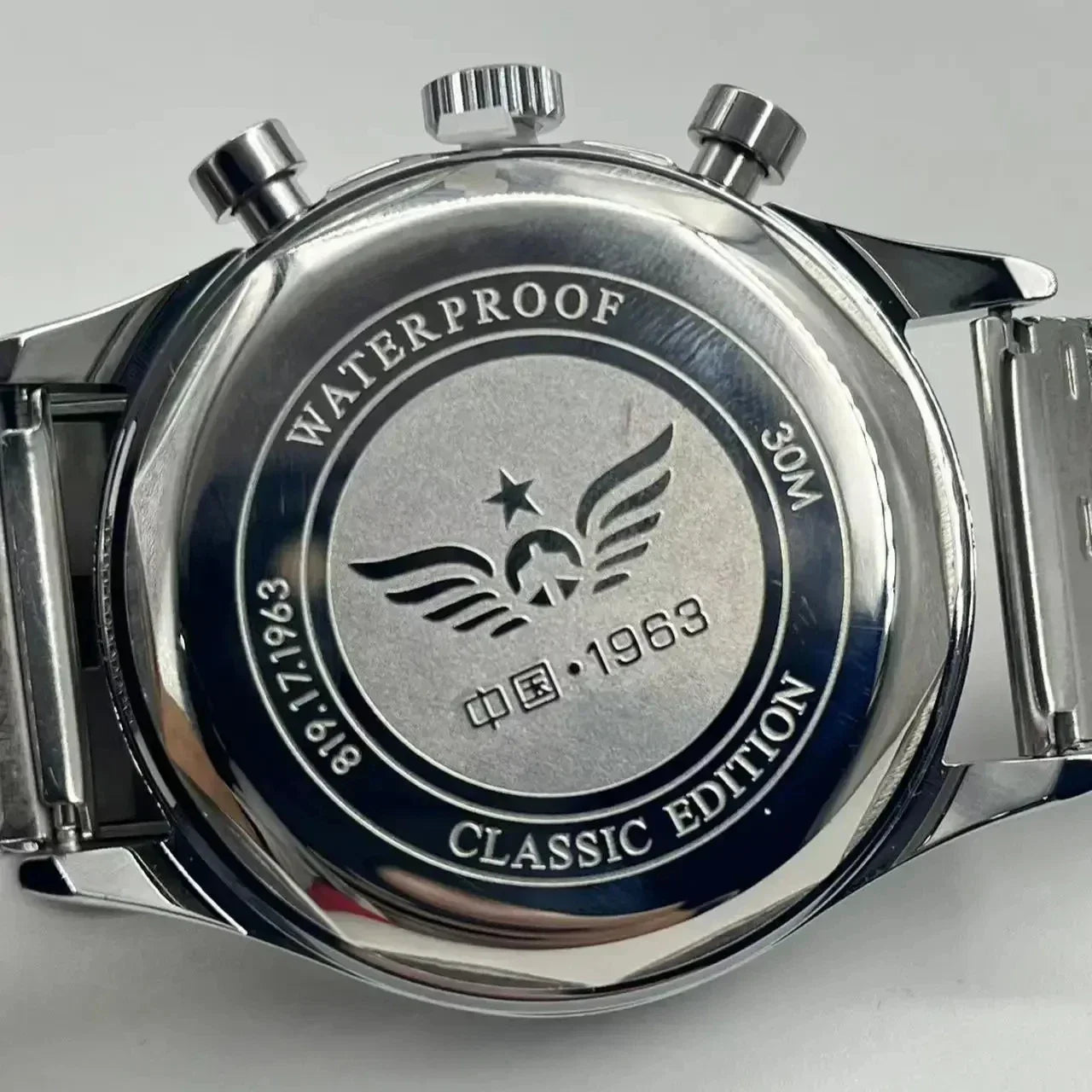 Relojes para hombre, reloj de piloto de 1963, 42 mm, cronógrafo de cuarzo retro resistente al agua