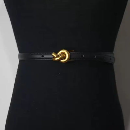 Ceinture en cuir véritable pour femme avec boucle nouée et ceinture pour robe et jean