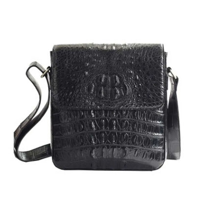 Ourui nouveau Ourui nouveau sac à bandoulière simple pour homme Sac à bandoulière oblique Paquet pour homme Sac à rabat carré pour homme Sac en crocodile