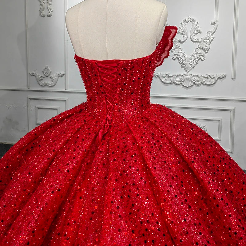 Quinceanera Dresses Ball Gown Flower Vestidos De 15 Años Red Sweetheart sequined DY9955 Evening Party Dress 2022 bar mitzvah