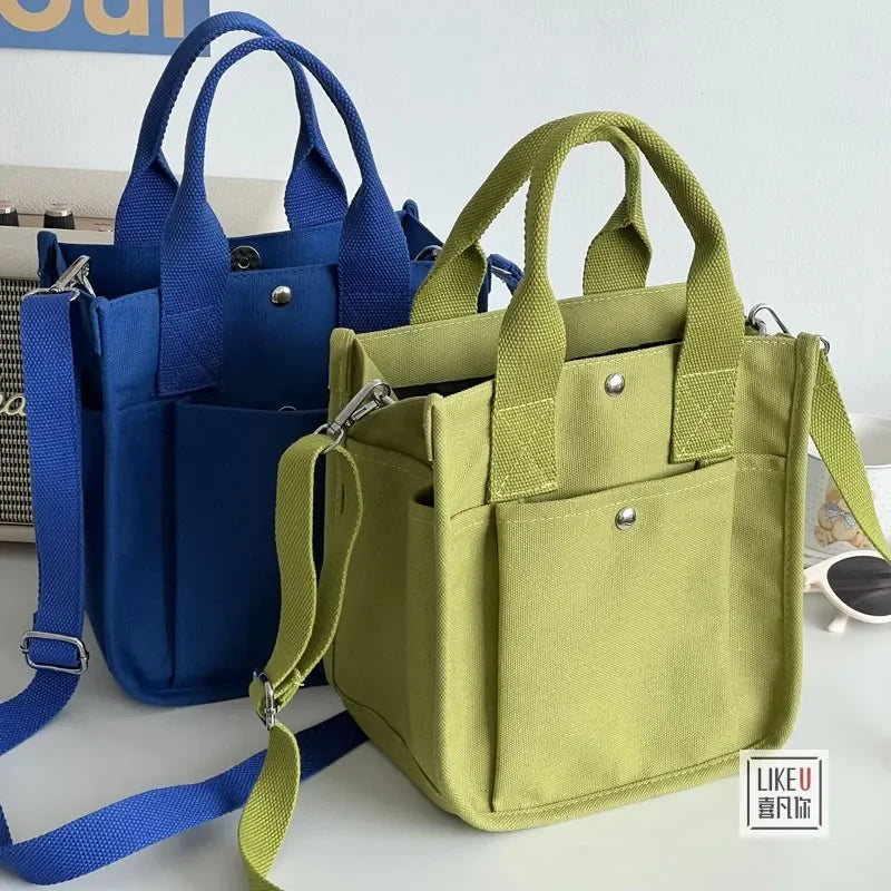 Bolsos cruzados para mujer, de lona, ​​de color liso, informales, tipo mensajero, de diseñador de marca, sencillos, para chica