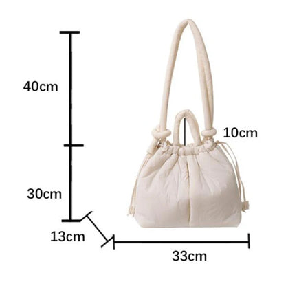 Casual Large Capacity Puffer Tote Bag Designer Padded Nylon Women Handbags Knotted Strap Shouder Crossbody Bags Warm Sac 2024