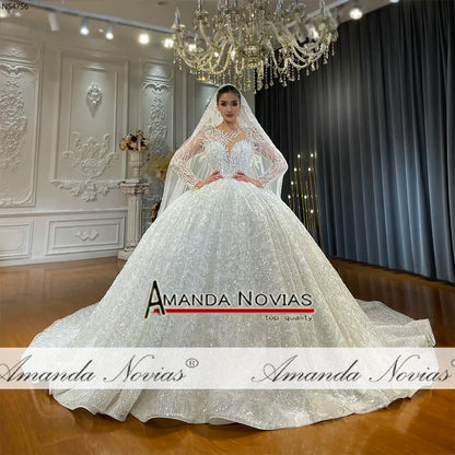 Robe de mariée Amanda Novias avec appliques en dentelle NS4756 Commande personnalisée