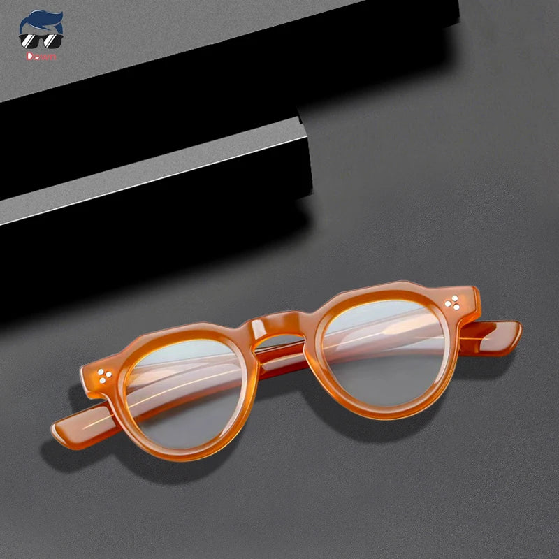 8013 Monture de lunettes ronde en acétate faite à la main pour hommes et femmes, marque de luxe, lunettes de lecture pour myopie, lunettes de protection élégantes sur ordonnance