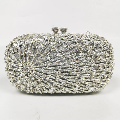 Sacs à main de mariage en strass argentés, sacs de soirée carrés de luxe en cristal pour femmes, sac à main de mariée en diamant, sacs à main de dîner, pochette en pierres